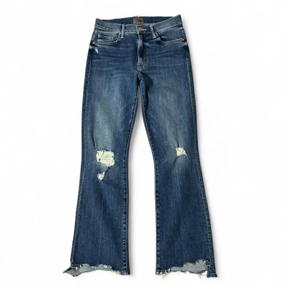 Mother The Insider Crop Step Chew Jeans Dancing On Coals Blue 1417-104 Size 26 - Picture 8 of 8